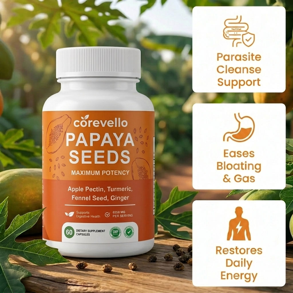Graines de papaye Corevello™ — Nettoyage complet des parasites et de l'intestin